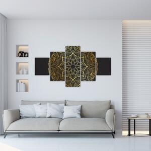 Obraz złotej abstrakcji (125x70 cm)