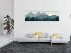 Obraz - Góry oczami grafika (170x50 cm)