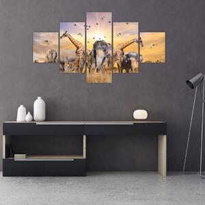 Obraz - Afrykańskie zwierzęta (125x70 cm)