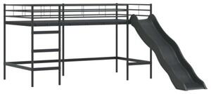 Łóżko piętrowe dla dzieci czarny 107 x 200 cm metal