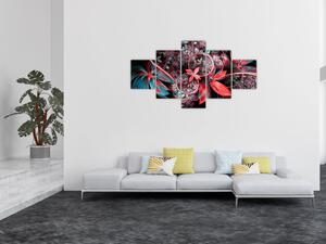 Abstrakcyjny obraz egzotycznych kwiatów (125x70 cm)