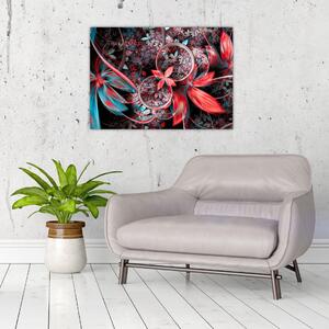 Abstrakcyjny obraz egzotycznych kwiatów (70x50 cm)