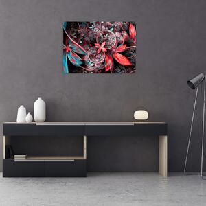Abstrakcyjny obraz egzotycznych kwiatów (70x50 cm)