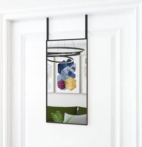 Lustro na drzwi, czarne, 30x60 cm, szkÅo i aluminium