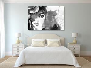 Obraz czarno-biały portret kobiety