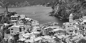 Obraz czarno-białe wybrzeże Włoch
