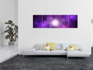 Obraz fioletowej abstrakcji (170x50 cm)