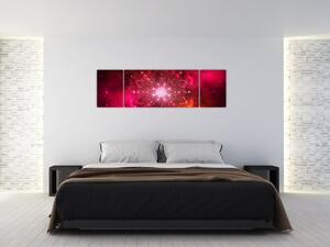 Obraz czerwonej abstrakcji (170x50 cm)