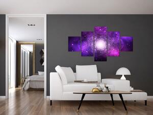 Obraz fioletowej abstrakcji (125x70 cm)