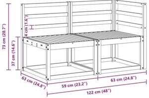 Modułowa sofa na zewnątrz 2 sztuka naturalny lite drewno akacji