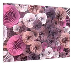 Abstrakcyjny obraz kwiatów róży (70x50 cm)