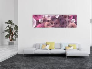 Abstrakcyjny obraz kwiatów róży (170x50 cm)