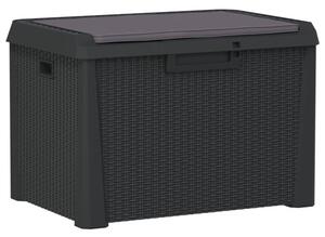 Skrzynia ogrodowa z poduszką na siedzisku, antracyt, 125 l, pp