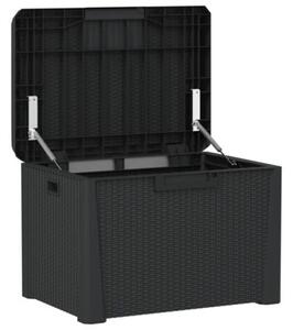 Skrzynia ogrodowa z poduszką na siedzisku, antracyt, 125 l, pp