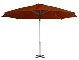 Parasol wiszący z aluminiowym słupkiem, 300 cm, terakota