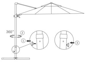 Parasol wiszący z aluminiowym słupkiem, 300 cm, terakota
