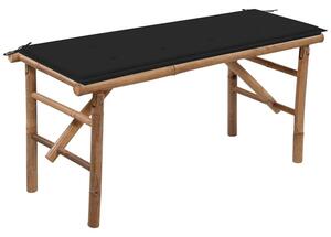 Składana ławka ogrodowa z poduszką, 118 cm, bambusowa