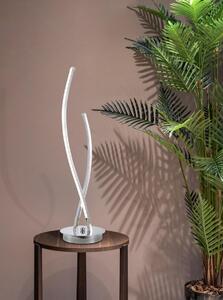 Designerska, srebrna lampka stołowa do salonu K-8078 z serii JUSTIN