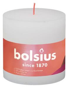 Bolsius Rustykalne świece pieńkowe Shine, 3 szt., 100x100 mm, białe