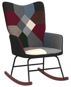 Fotel bujany, patchworkowy, tapicerowany tkaniną