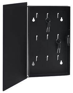 Skrzynka na klucze z tablicą magnetyczną, czarna, 30x20x5,5 cm