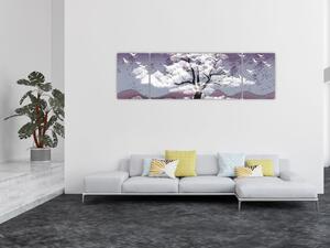 Obraz - Drzewo w chmurach (170x50 cm)