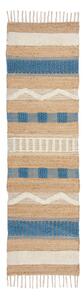 Niebiesko-naturalny chodnik z mieszanki juty tkany ręcznie 60x230 cm Medina Jute – Flair Rugs