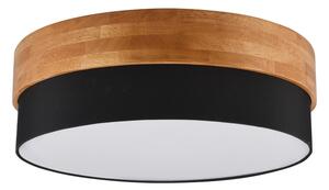 Czarno-naturalna lampa sufitowa z tekstylnym kloszem Seasons – Trio