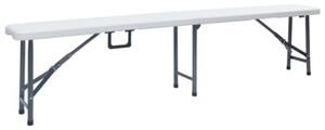 Składane ławki ogrodowe, 2 szt., 180 cm, hdpe, białe