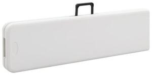 Składane ławki ogrodowe, 2 szt., 180 cm, hdpe, białe