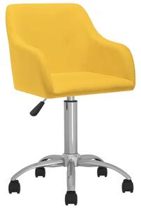 Obrotowe krzesło biurowe, żółte, obite tkaniną