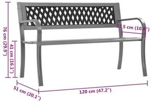 Ławka ogrodowa, czarna, 120 cm, stalowa