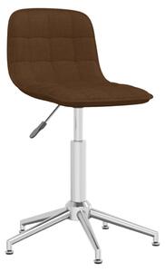 Obrotowe krzesło stołowe, brązowe, obite tkaniną