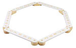 Biały tor sensoryczny z litego drewna sosnowego 10x408x5 cm Montessori – Meowbaby