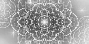 Obraz orientalna Mandala w wersji czarno-białej