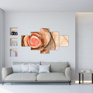 Obraz - Róża w artystycznym duchu (125x70 cm)