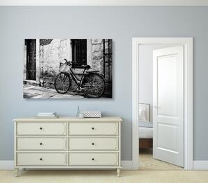 Obraz rower retro w wersji czarno-białej
