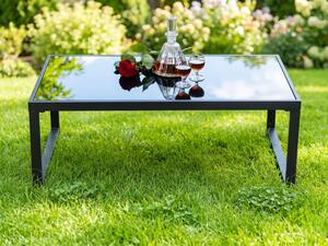 Aluminiowy Stolik MOSTRARE szklany blat