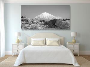 Obraz góra Fuji w wersji czarno-białej