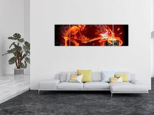 Obraz - Muzyka w płomieniach (170x50 cm)