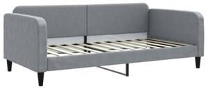 Sofa rozsuwana z szufladami, jasnoszara, 100x200 cm, tkanina