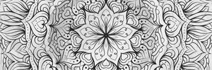 Obraz abstrakcyjna Mandala etniczna w wersji czarno-białej