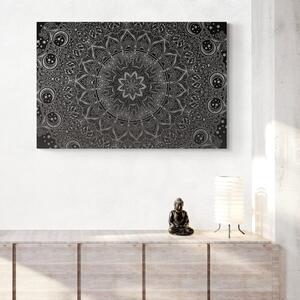 Obraz Mandala orientalna w wersji czarno-białej