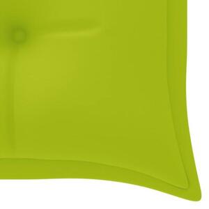 Ławka batavia z jasnozielony poduszką,150cm, lite drewno tekowe
