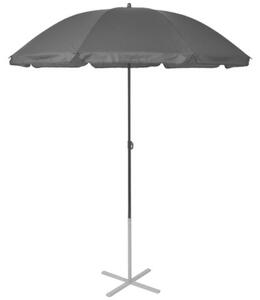 Leżaki z parasolem, aluminiowe, czarne