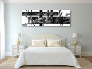 Obraz luksusowa abstrakcja w wersji czarno-białej