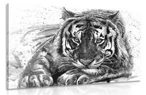 Obraz drapieżnik zwierząt w wersji czarno-białej