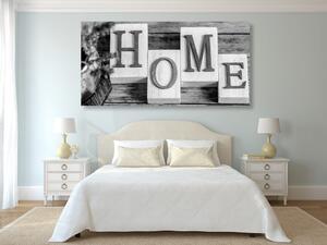 Obraz litery Home w wersji czarno-białej