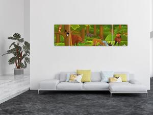 Dziecięcy obraz ze zwierzątkami (170x50 cm)