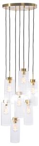 Lampa wisząca Art Deco złota ze szkłem 7-punktowa - Laura Oswietlenie wewnetrzne